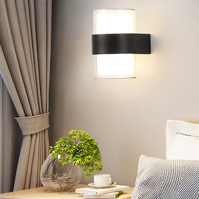 Moderne minimalistische wasserdichte runde quadratische Kunststoff-LED-Wandlampe für das Schlafzimmer 