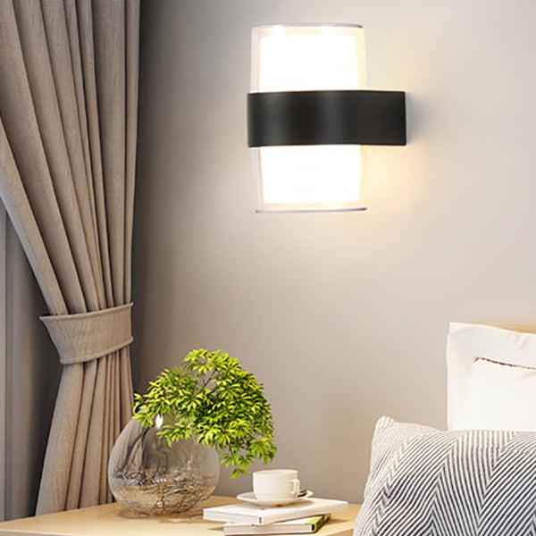 Moderne minimalistische wasserdichte runde quadratische Kunststoff-LED-Wandlampe für das Schlafzimmer 