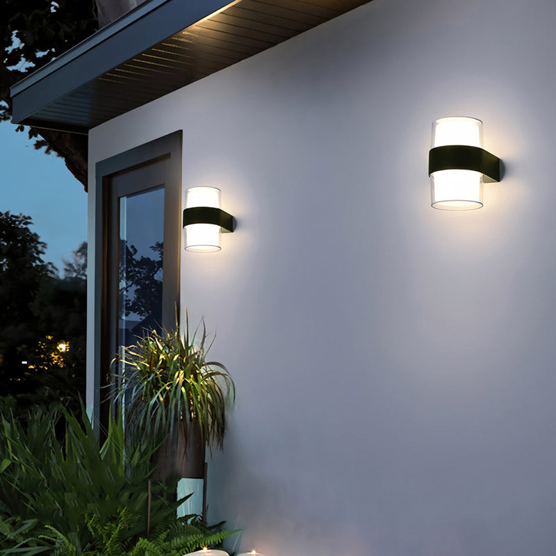 Moderne minimalistische wasserdichte runde quadratische Kunststoff-LED-Wandlampe für das Schlafzimmer 