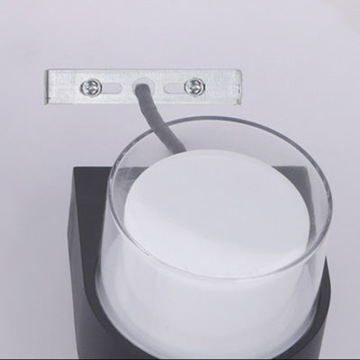 Moderne minimalistische wasserdichte runde quadratische Kunststoff-LED-Wandlampe für das Schlafzimmer 