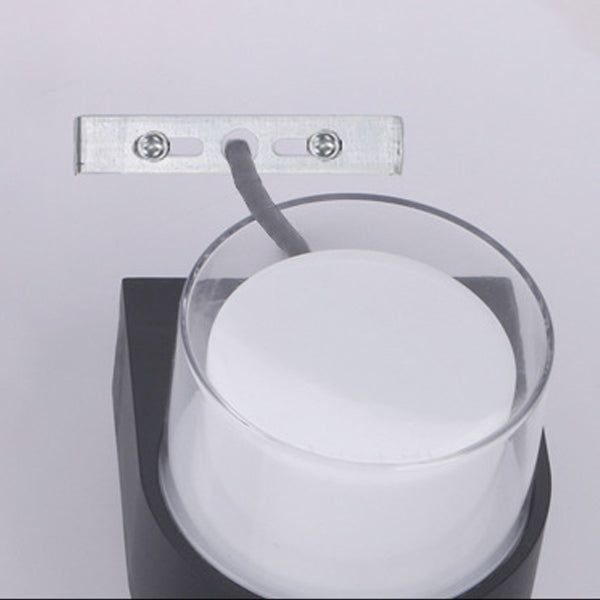 Moderne minimalistische wasserdichte runde quadratische Kunststoff-LED-Wandlampe für das Schlafzimmer 
