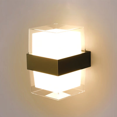 Moderne minimalistische wasserdichte runde quadratische Kunststoff-LED-Wandlampe für das Schlafzimmer 