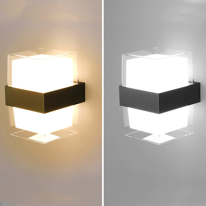 Moderne minimalistische wasserdichte runde quadratische Kunststoff-LED-Wandlampe für das Schlafzimmer 