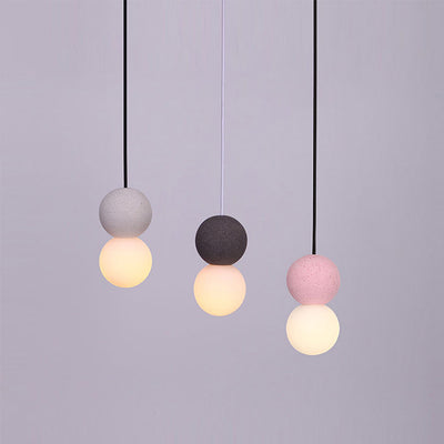 Lámpara colgante contemporánea nórdica de globo de terrazo de acrílico con 1 luz para dormitorio 