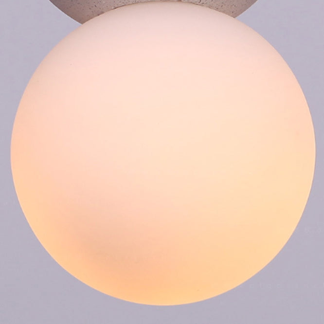 Lámpara colgante contemporánea nórdica de globo de terrazo de acrílico con 1 luz para dormitorio 