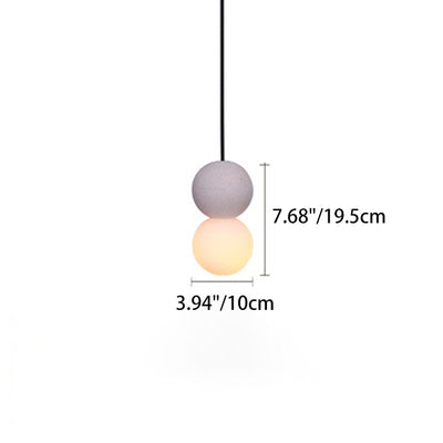 Lámpara colgante contemporánea nórdica de globo de terrazo de acrílico con 1 luz para dormitorio 