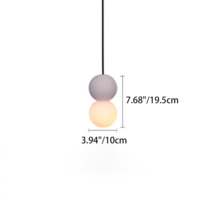 Lámpara colgante contemporánea nórdica de globo de terrazo de acrílico con 1 luz para dormitorio 