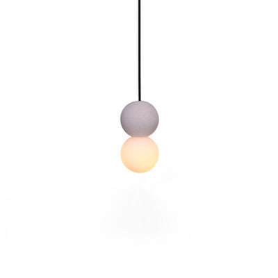Lámpara colgante contemporánea nórdica de globo de terrazo de acrílico con 1 luz para dormitorio 