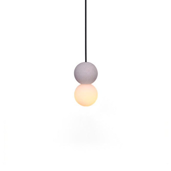 Lámpara colgante contemporánea nórdica de globo de terrazo de acrílico con 1 luz para dormitorio 