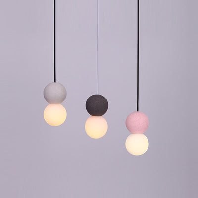 Lámpara colgante contemporánea nórdica de globo de terrazo de acrílico con 1 luz para dormitorio 