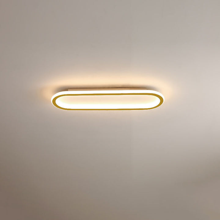 Modern Minimalist Linear Iron Aluminum Silicone LED Flush Mount Ceiling Light For Bedroom