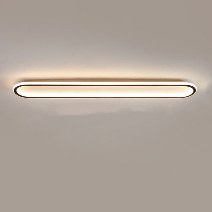 Modern Minimalist Linear Iron Aluminum Silicone LED Flush Mount Ceiling Light For Bedroom