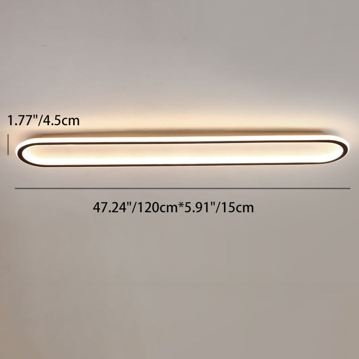 Modern Minimalist Linear Iron Aluminum Silicone LED Flush Mount Ceiling Light For Bedroom