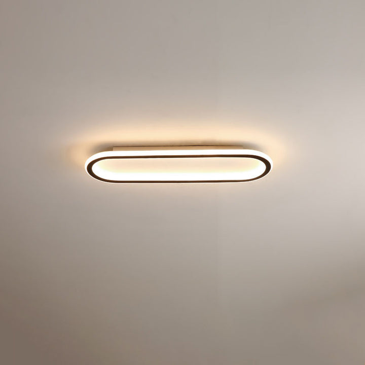 Modern Minimalist Linear Iron Aluminum Silicone LED Flush Mount Ceiling Light For Bedroom