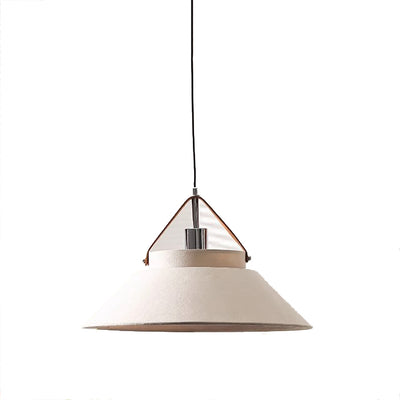 Traditional Japanese Umbrella Cone Shape Fabric Iron 1-Light Pendant Light For Living Room
