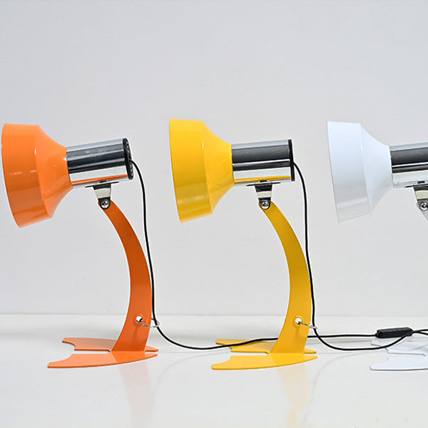 Moderne minimalistische USB-verstellbare Tischlampe aus Eisen mit Kegelform und Fischschwanz-LED für das Schlafzimmer 