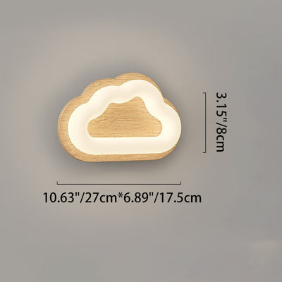 مصباح حائط LED بقاعدة خشبية حديثة من Creative Cloud بظل PE لغرفة النوم 