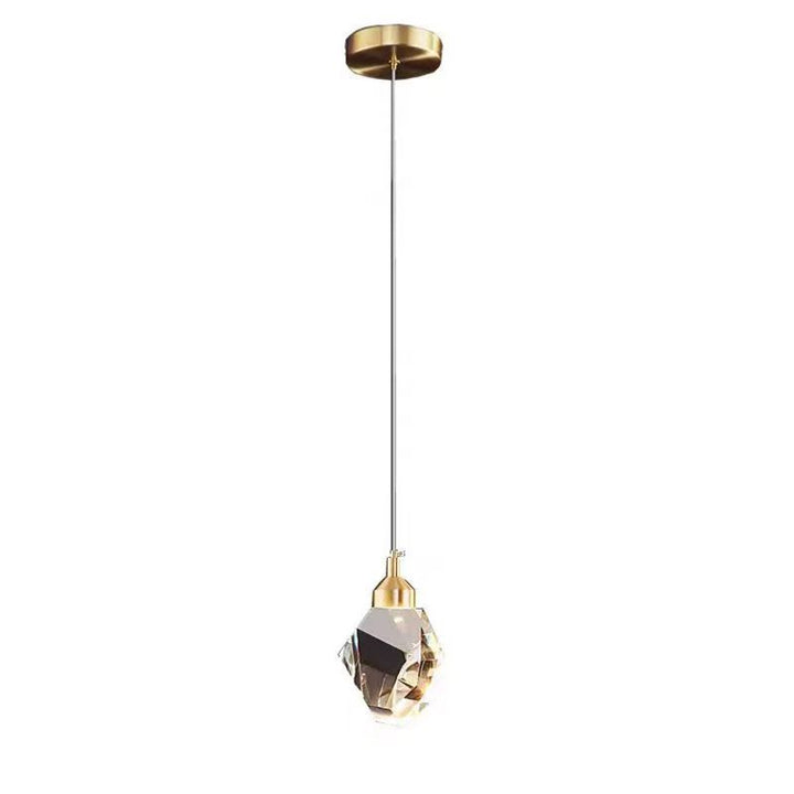 Lustre LED en fer avec cristal en forme de cube diamant moderne pour chambre 
