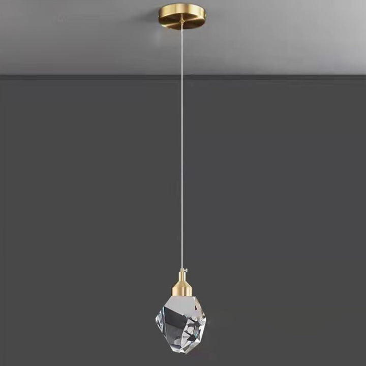 Lustre LED en fer avec cristal en forme de cube diamant moderne pour chambre 
