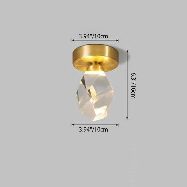 Lustre Plafonnier Semi-Encastré LED en Fer Cristal Cube Diamant de Luxe Moderne pour Chambre 