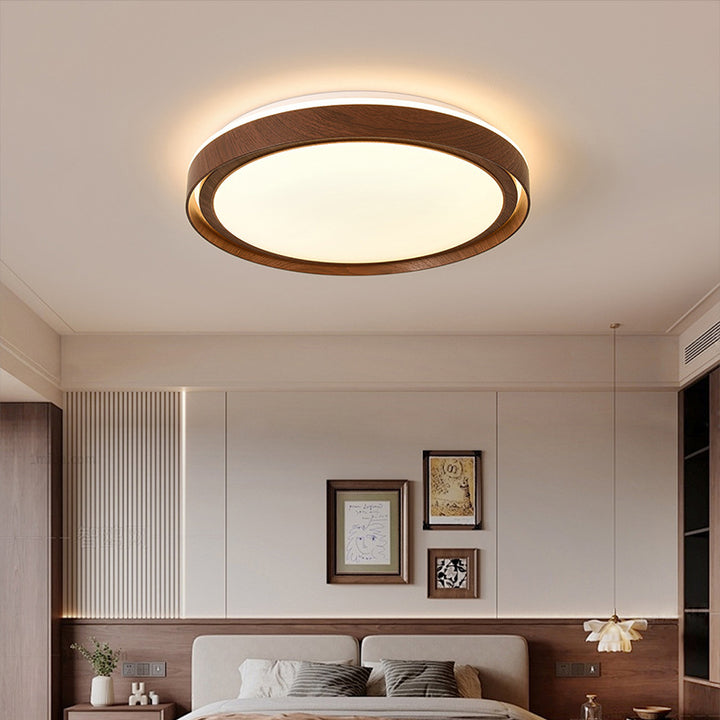 Plafonnier LED rond minimaliste moderne en fer et acrylique pour salon 