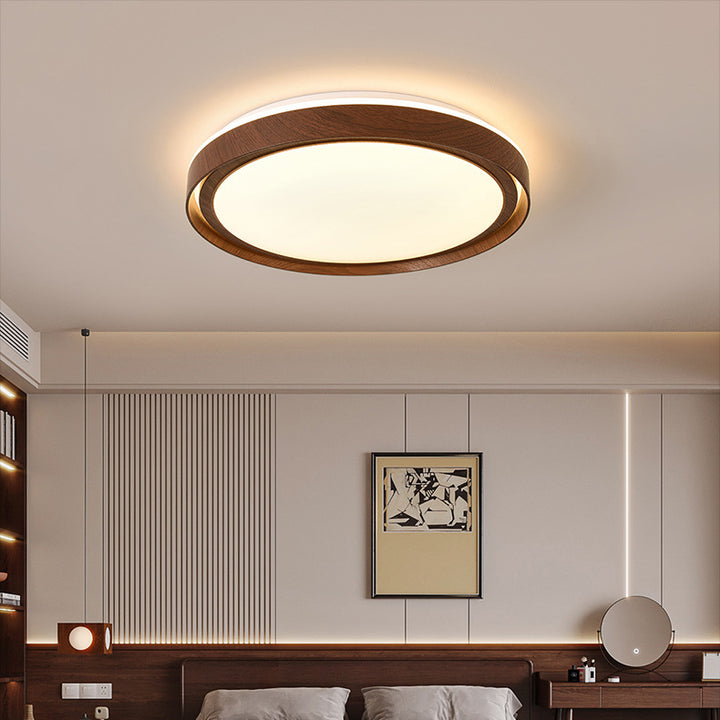 Plafonnier LED rond minimaliste moderne en fer et acrylique pour salon 