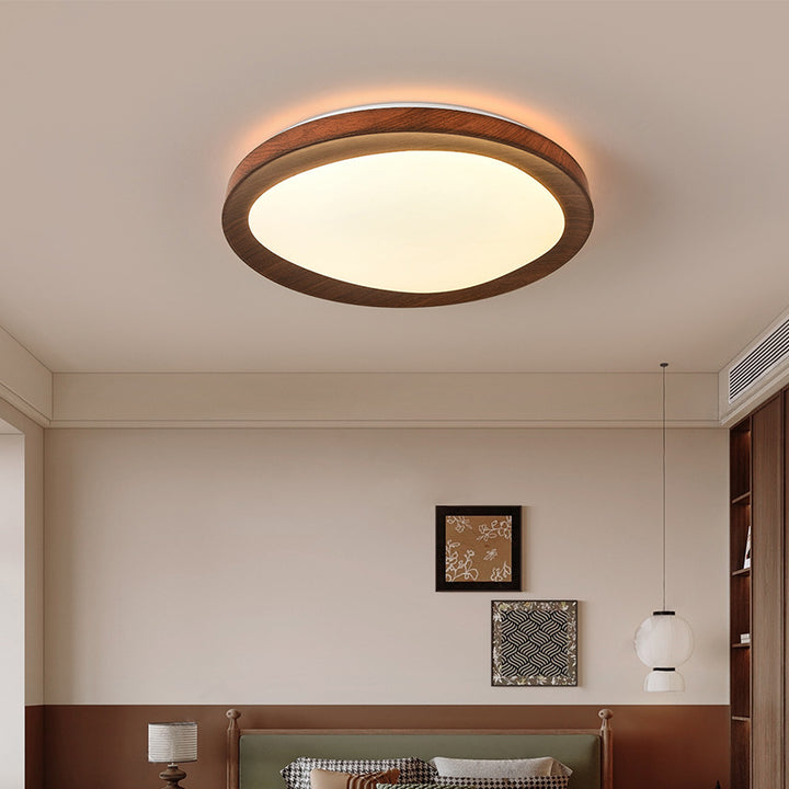 Plafonnier LED rond minimaliste moderne en fer et acrylique pour salon 