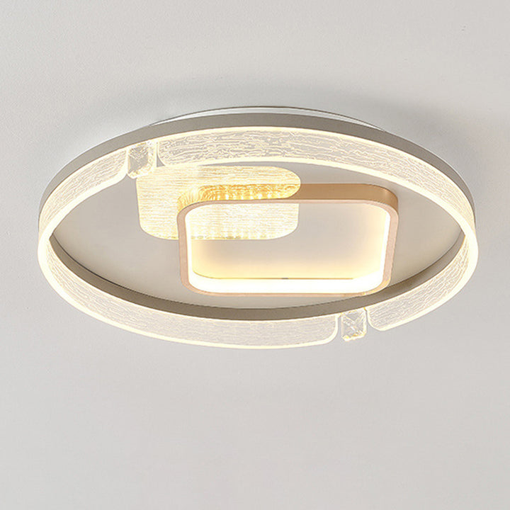 Lumière de plafond à montage affleurant LED en aluminium acrylique de combinaison moderne de luxe ovale ronde carrée pour salon 