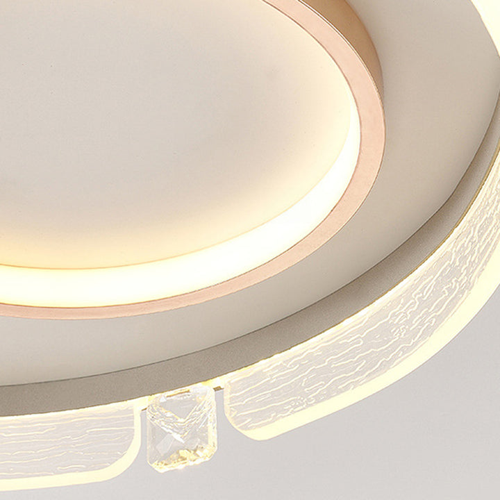 Lumière de plafond à montage affleurant LED en aluminium acrylique de combinaison moderne de luxe ovale ronde carrée pour salon 