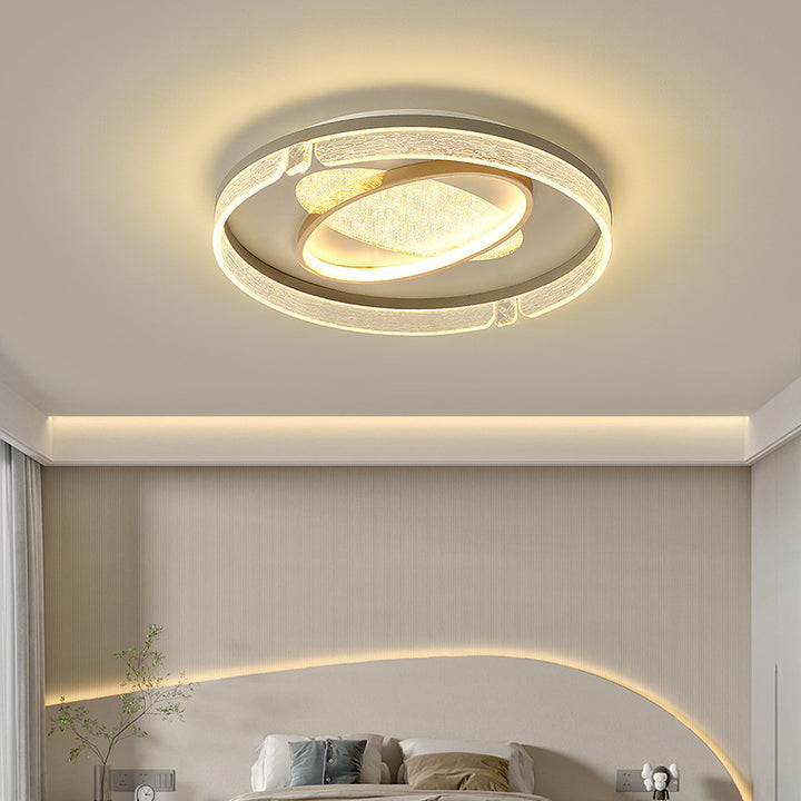 Lumière de plafond à montage affleurant LED en aluminium acrylique de combinaison moderne de luxe ovale ronde carrée pour salon 