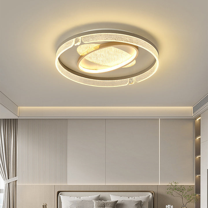Lumière de plafond à montage affleurant LED en aluminium acrylique de combinaison moderne de luxe ovale ronde carrée pour salon 