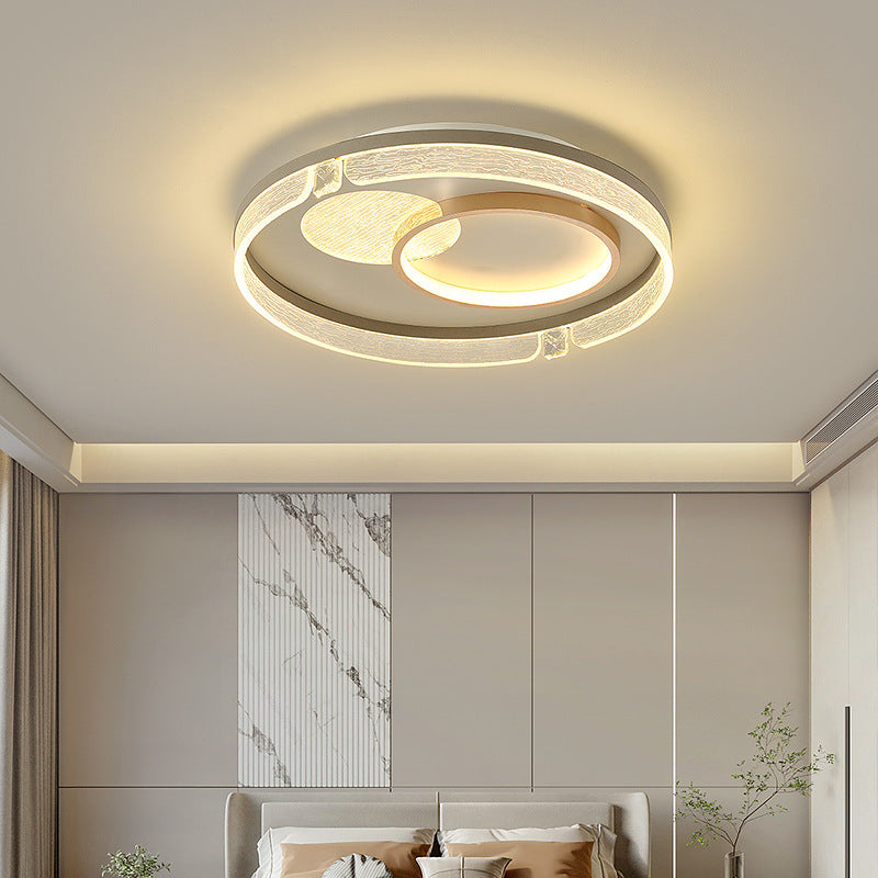Lumière de plafond à montage affleurant LED en aluminium acrylique de combinaison moderne de luxe ovale ronde carrée pour salon 
