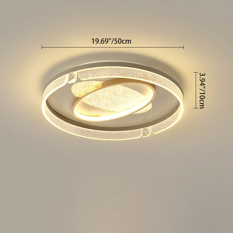 Lumière de plafond à montage affleurant LED en aluminium acrylique de combinaison moderne de luxe ovale ronde carrée pour salon 