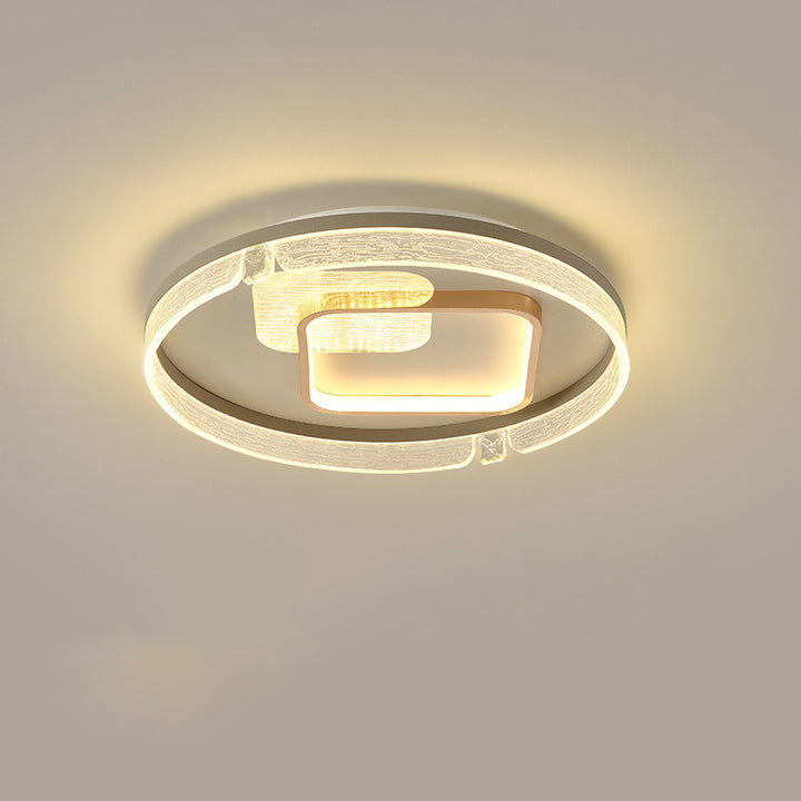 Lumière de plafond à montage affleurant LED en aluminium acrylique de combinaison moderne de luxe ovale ronde carrée pour salon 