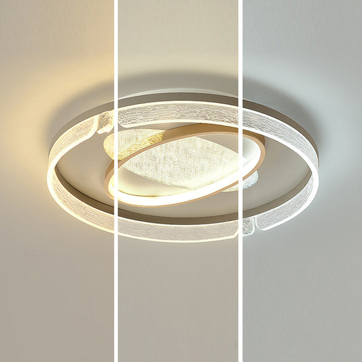 Lumière de plafond à montage affleurant LED en aluminium acrylique de combinaison moderne de luxe ovale ronde carrée pour salon 