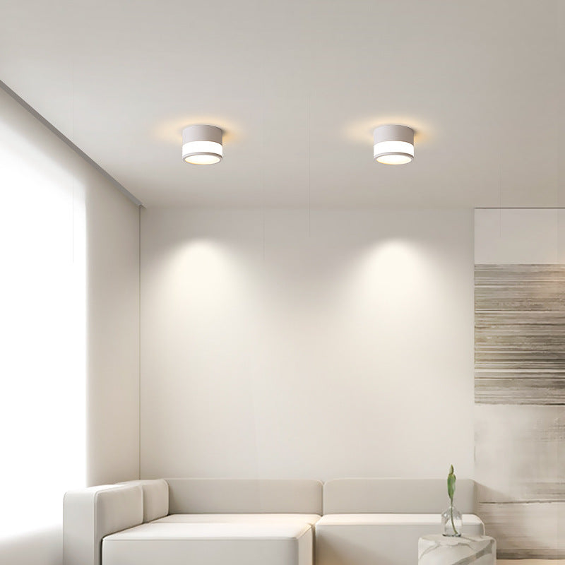 Plafonnier LED moderne minimaliste en acrylique et aluminium en forme de cylindre pour salon 