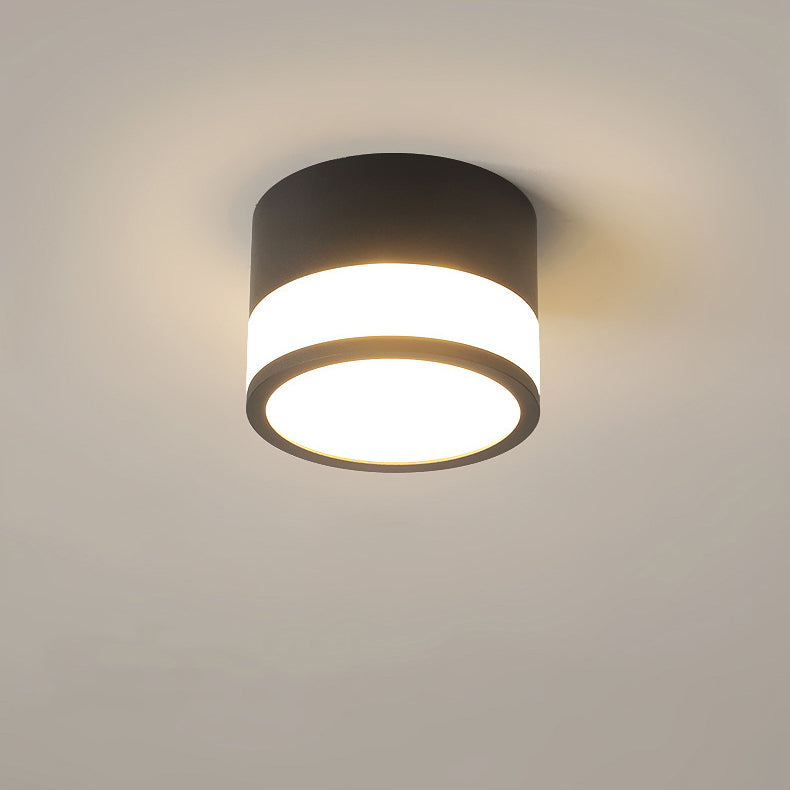 Plafonnier LED moderne minimaliste en acrylique et aluminium en forme de cylindre pour salon 