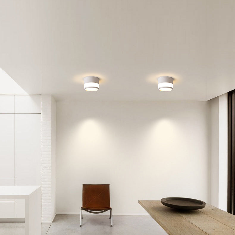 Plafonnier LED moderne minimaliste en acrylique et aluminium en forme de cylindre pour salon 