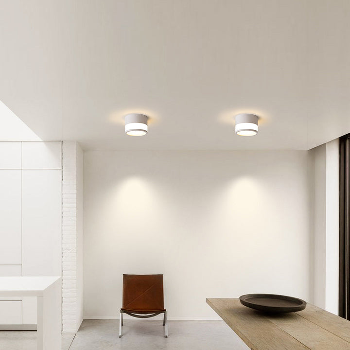 Plafonnier LED moderne minimaliste en acrylique et aluminium en forme de cylindre pour salon 