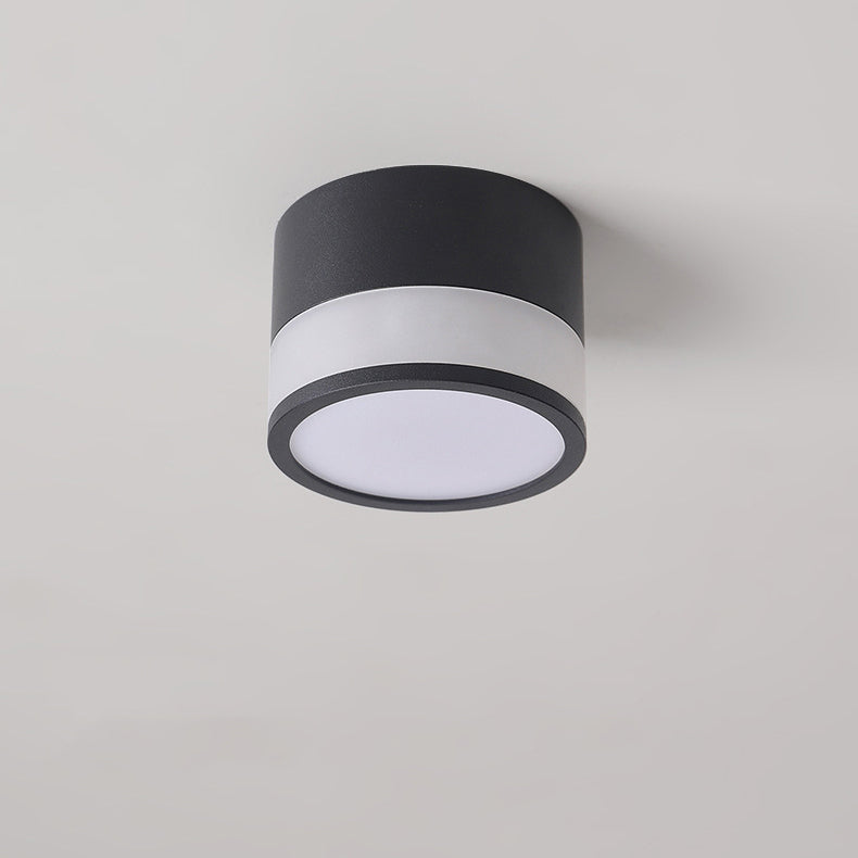 Plafonnier LED moderne minimaliste en acrylique et aluminium en forme de cylindre pour salon 
