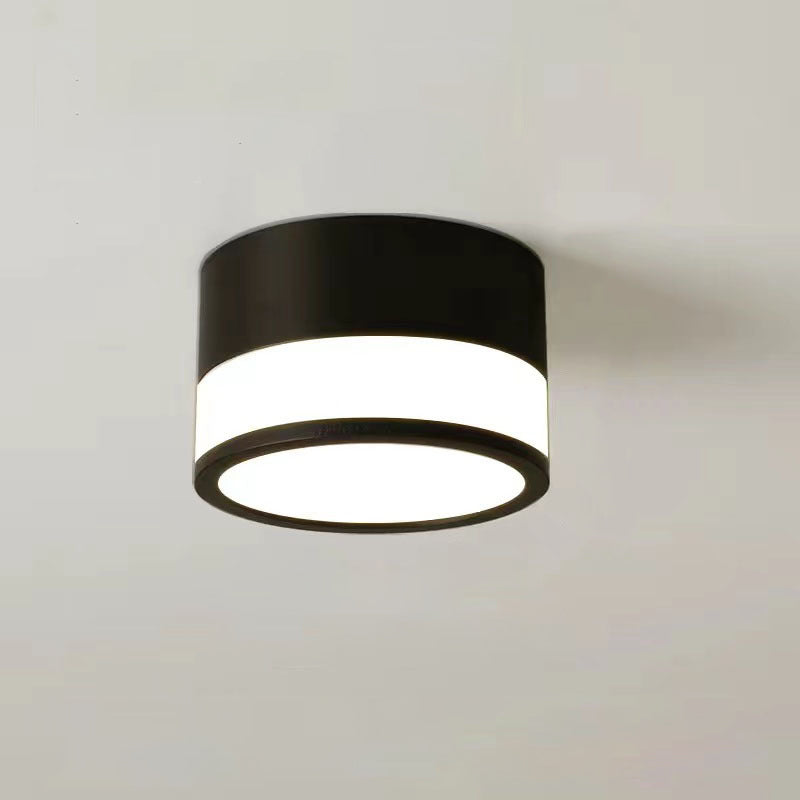 Plafonnier LED moderne minimaliste en acrylique et aluminium en forme de cylindre pour salon 