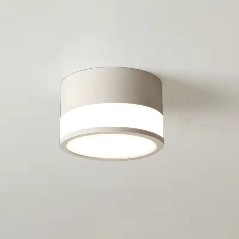 Plafonnier LED moderne minimaliste en acrylique et aluminium en forme de cylindre pour salon 