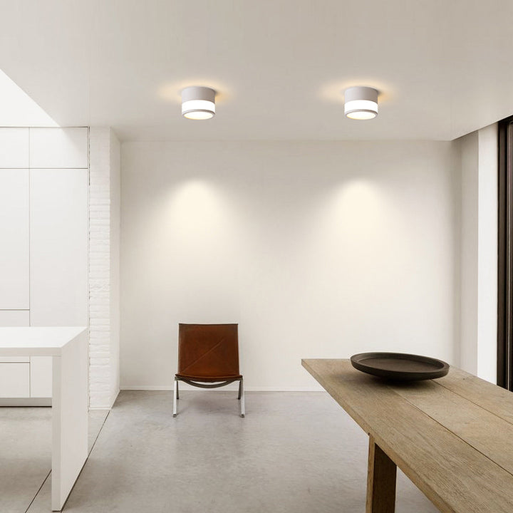 Plafonnier LED moderne minimaliste en acrylique et aluminium en forme de cylindre pour salon 