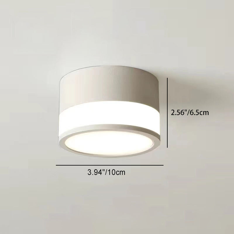Plafonnier LED moderne minimaliste en acrylique et aluminium en forme de cylindre pour salon 
