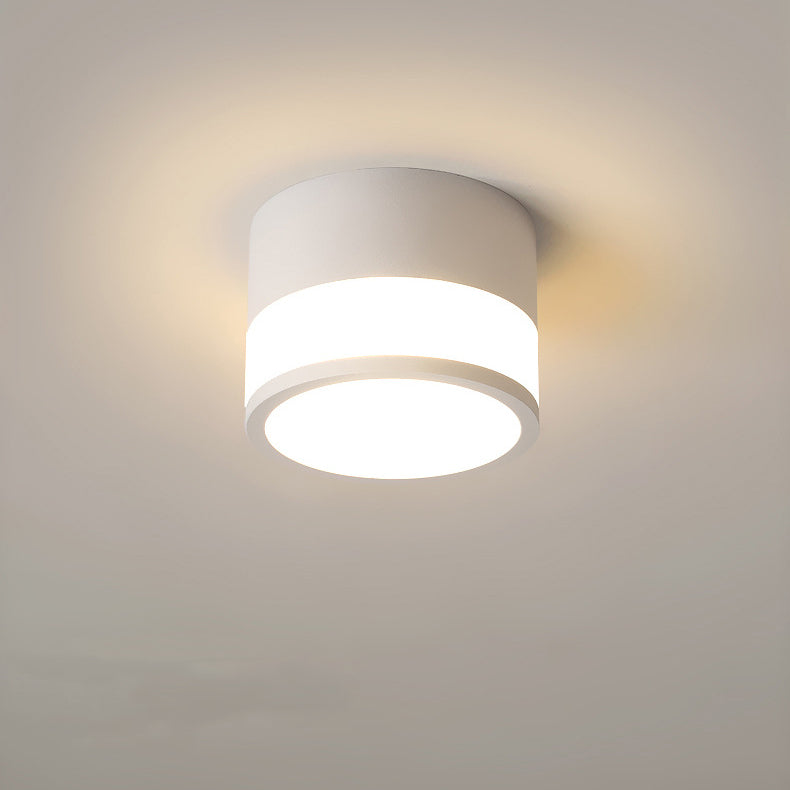 Plafonnier LED moderne minimaliste en acrylique et aluminium en forme de cylindre pour salon 