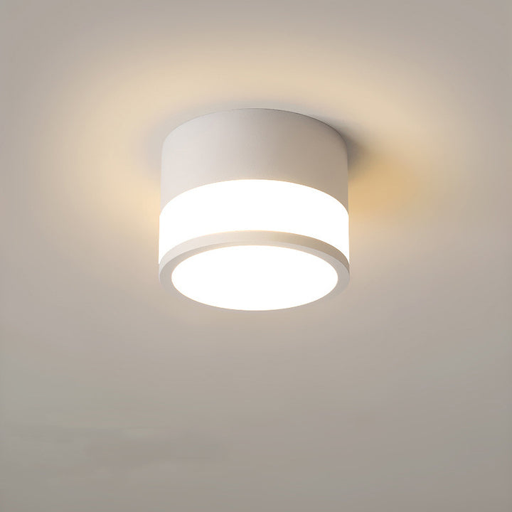 Plafonnier LED moderne minimaliste en acrylique et aluminium en forme de cylindre pour salon 