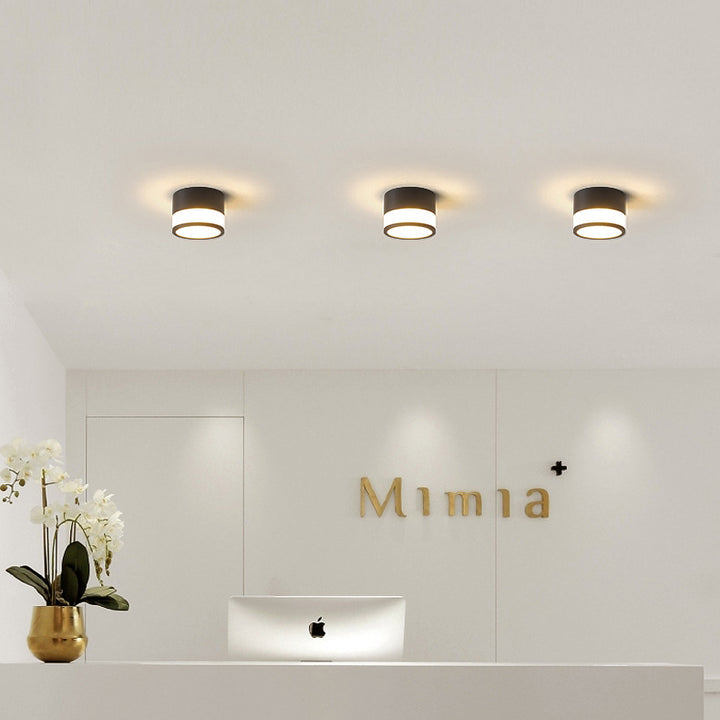 Plafonnier LED moderne minimaliste en acrylique et aluminium en forme de cylindre pour salon 