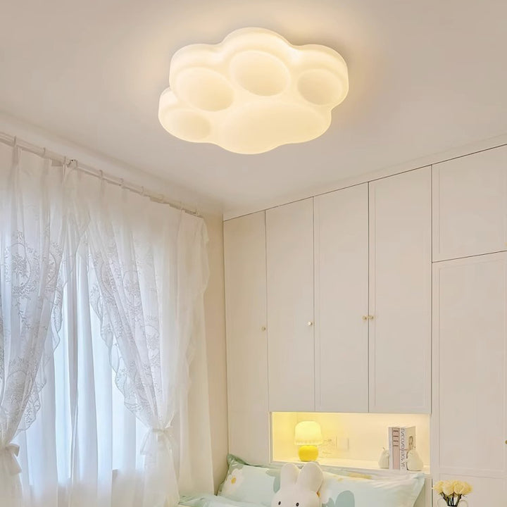 Plafonnier LED à montage affleurant en matériel contemporain créatif en forme de patte de chat pour chambre à coucher 