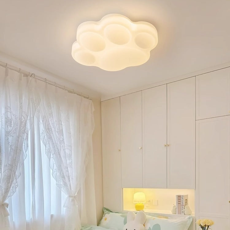 Plafonnier LED à montage affleurant en matériel contemporain créatif en forme de patte de chat pour chambre à coucher 