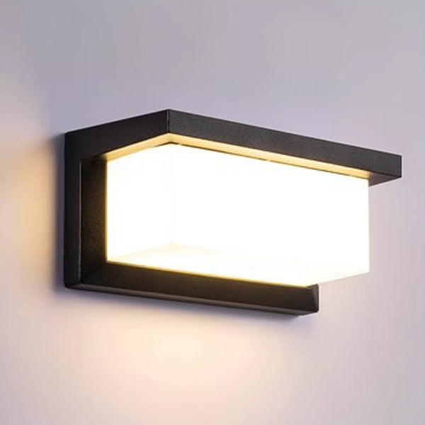 مصباح حائط LED مستطيل مقاوم للماء من الألومنيوم بتصميم حديث وبسيط للفناء الخارجي 